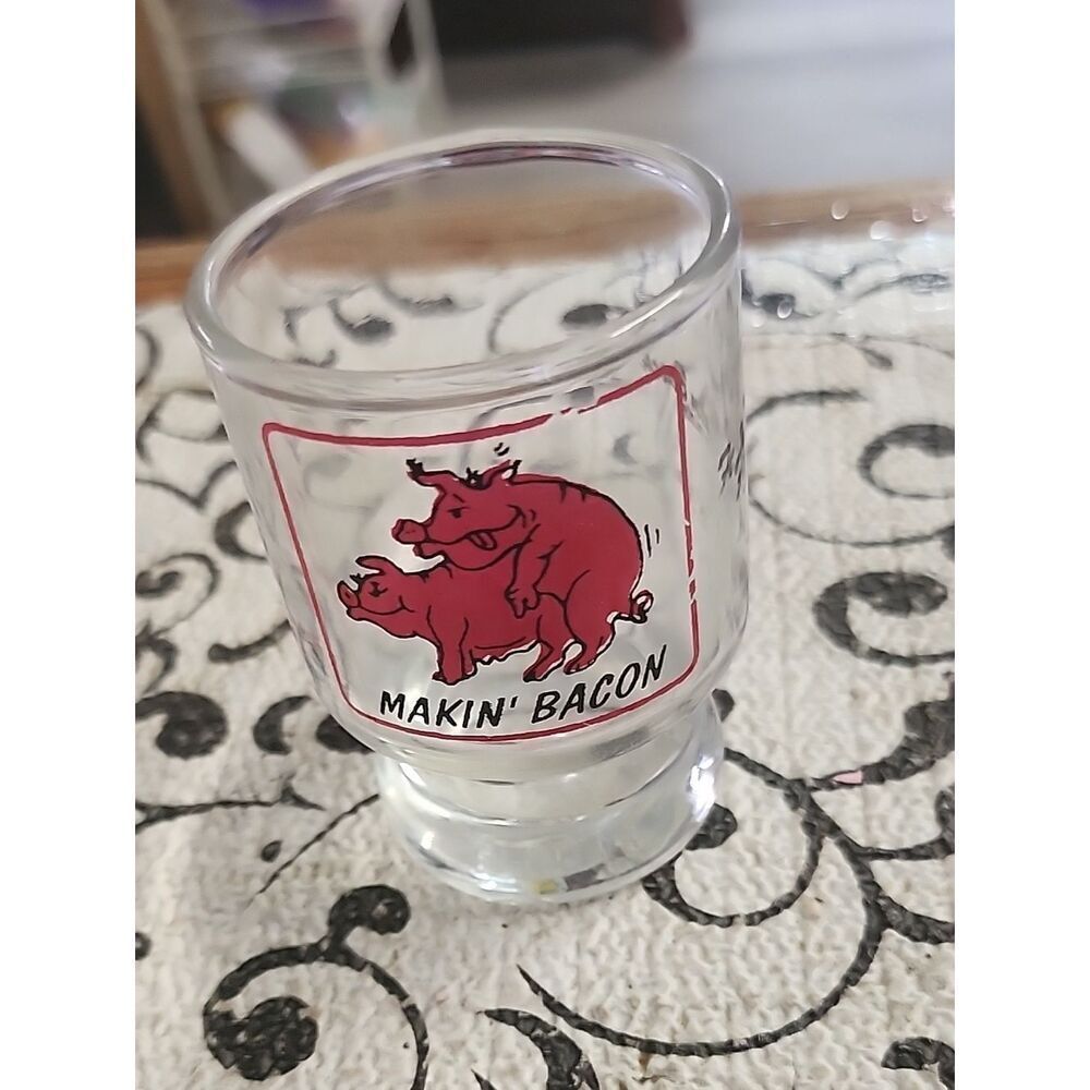 Makin' Bacon Red Graphic Shot Glass